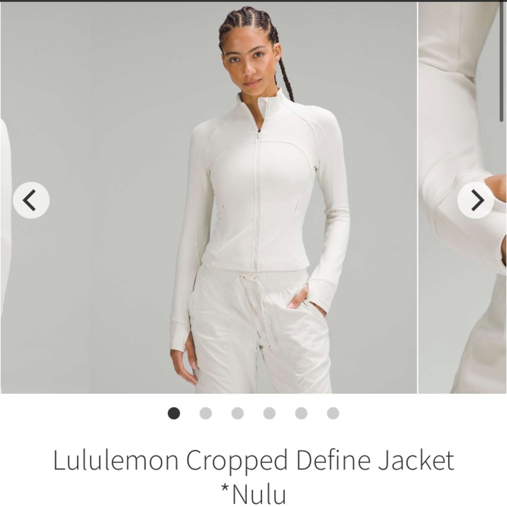 Lululemon Nulu Define Crop Jacket in Bone Size 8